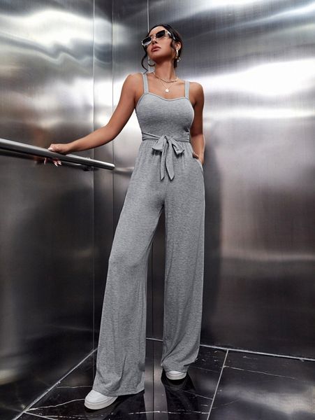 tie front slant pockets cami jumpsuit 04cm#, Black;white
tie front slant pockets cami jumpsuit 04cm#, Black;white