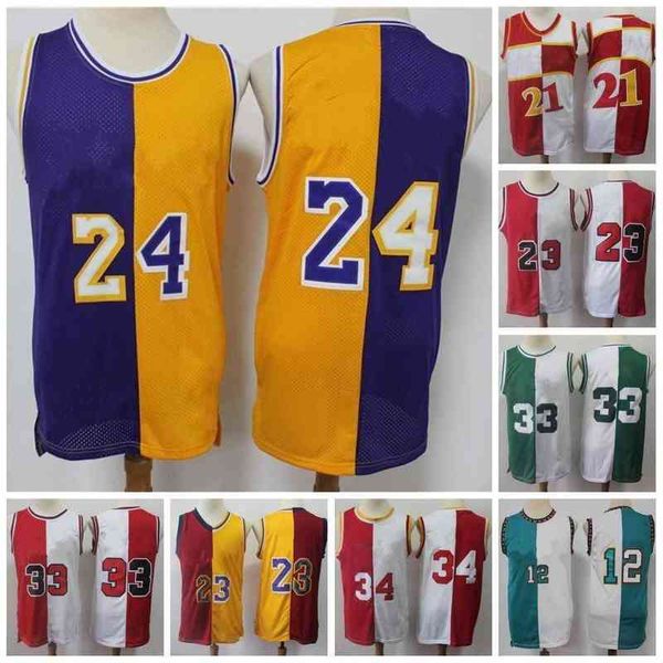 split two colors basketball jersey 33 michael pippen olajuwon 24 23 bibby morant iverson carter, Black
split two colors basketball jersey 33 michael pippen olajuwon 24 23 bibby morant iverson carter, Black