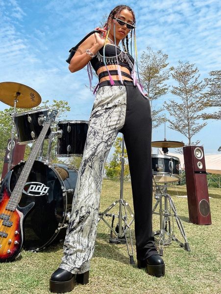 colorblock straight leg pants i6l4#, Black;white
colorblock straight leg pants i6l4#, Black;white