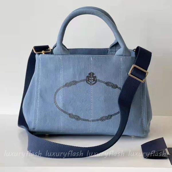 prad bag 2022 beach tote casual canvas bag summer women designer large capacity handbags luxurys brands shoulder purses new denim blue ouck