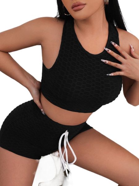 honeycomb textured tank & tie front shorts f1kx#, White
honeycomb textured tank & tie front shorts f1kx#, White