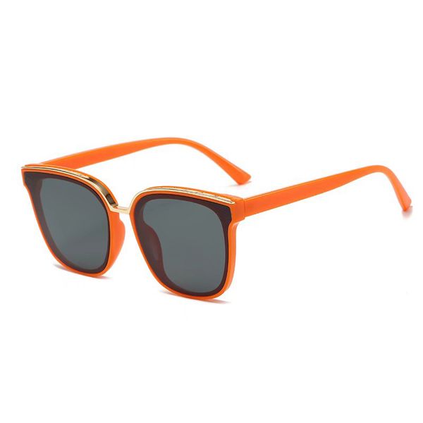 

luxury designer Sunglasses high quality 6 Color summer hot UV400 Man Woman Unisex Fashion pink rainbow Glasses Retro Small orange gold frame 3106# Chaanel with box
