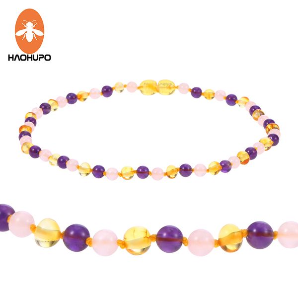haohupo 6 design amber necklace jewelry with natural rose quartz amethyst gemstone knotted baltic bijoux for baby women 220722, Silver
haohupo 6 design amber necklace jewelry with natural rose quartz amethyst gemstone knotted baltic bijoux for baby women 220722, Silver