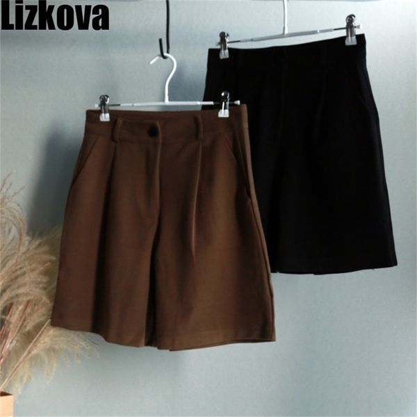 lizkova winter black woolen shorts women wide leg casual high waist short cargo shorts yf8016 210331, White;black
lizkova winter black woolen shorts women wide leg casual high waist short cargo shorts yf8016 210331, White;black