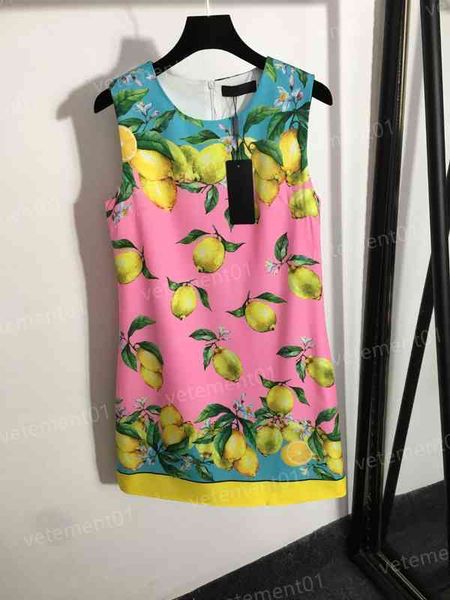 womens designer dresses fashion brand pink lemon print slim waist sleeveless tank dress women clothing, Black;gray
womens designer dresses fashion brand pink lemon print slim waist sleeveless tank dress women clothing, Black;gray