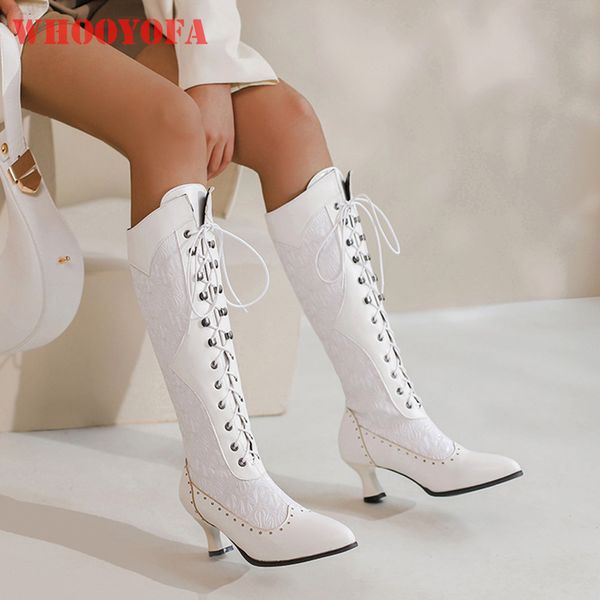 2022 new winter black sweet white brown women knee high boots lace up high heel lady riding shoes plus big size 12 43 46 48t220718
2022 new winter black sweet white brown women knee high boots lace up high heel lady riding shoes plus big size 12 43 46 48t220718