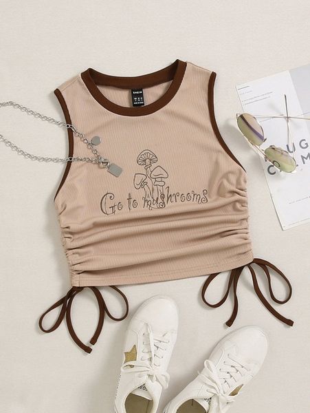 mushroom & slogan graphic contrast trim drawstring tank 71ls#, White
mushroom & slogan graphic contrast trim drawstring tank 71ls#, White
