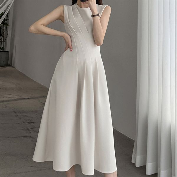spring summer o neck solid color sleeveless chic dress for women s french waist show thin temperament goddess fan 220613, Black;gray
spring summer o neck solid color sleeveless chic dress for women s french waist show thin temperament goddess fan 220613, Black;gray
