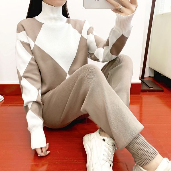 womens tracksuits geomatric women sweater suits sets autumn winter thick soft k 220823, Gray
womens tracksuits geomatric women sweater suits sets autumn winter thick soft k 220823, Gray