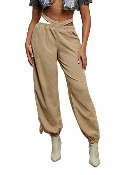 sxy cut-out waist solid sweatpants a5tg#, Black;white
sxy cut-out waist solid sweatpants a5tg#, Black;white