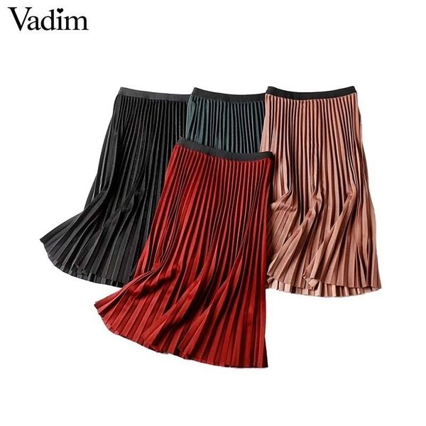 women basic solid pleated skirt elastic waist wine red black midi skirts female casual mid calf skirts ba848 y200326
women basic solid pleated skirt elastic waist wine red black midi skirts female casual mid calf skirts ba848 y200326
