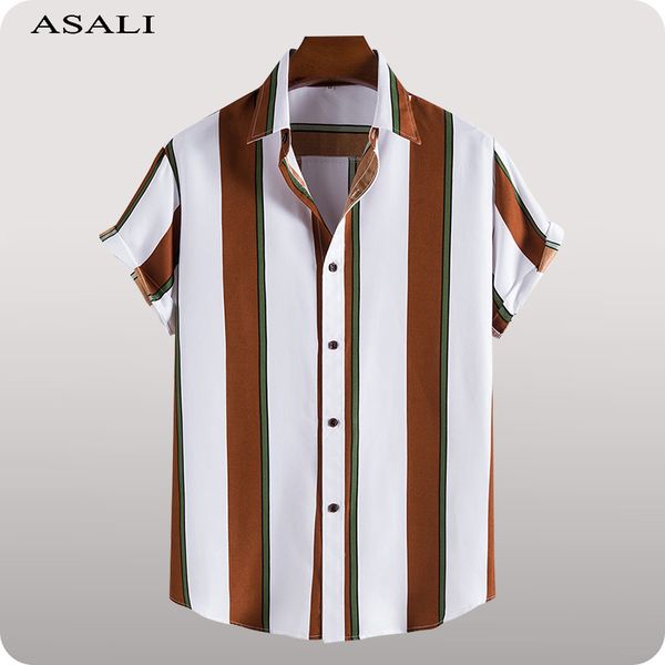 summer men s shirts casual men striped short sleeve hawaiian shirt turn down collar beach blouses mens camicias 220606, White;black
summer men s shirts casual men striped short sleeve hawaiian shirt turn down collar beach blouses mens camicias 220606, White;black