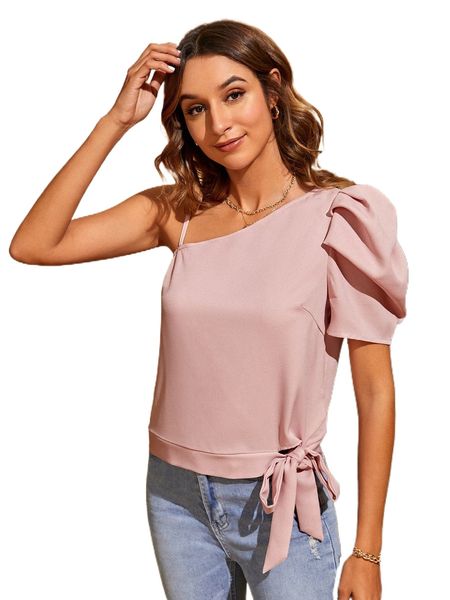 asymmetrical neck knot detail b9gj#, White
asymmetrical neck knot detail b9gj#, White