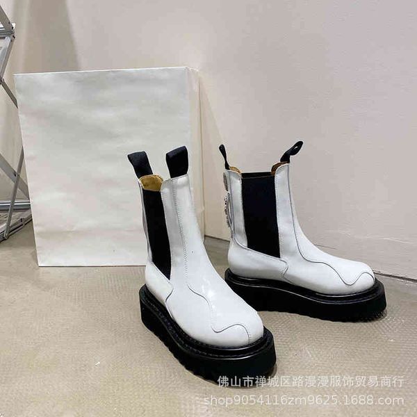 boots autumn and winter style smoke tube boots women's round head elastic belt middle chelsea, Black
boots autumn and winter style smoke tube boots women's round head elastic belt middle chelsea, Black