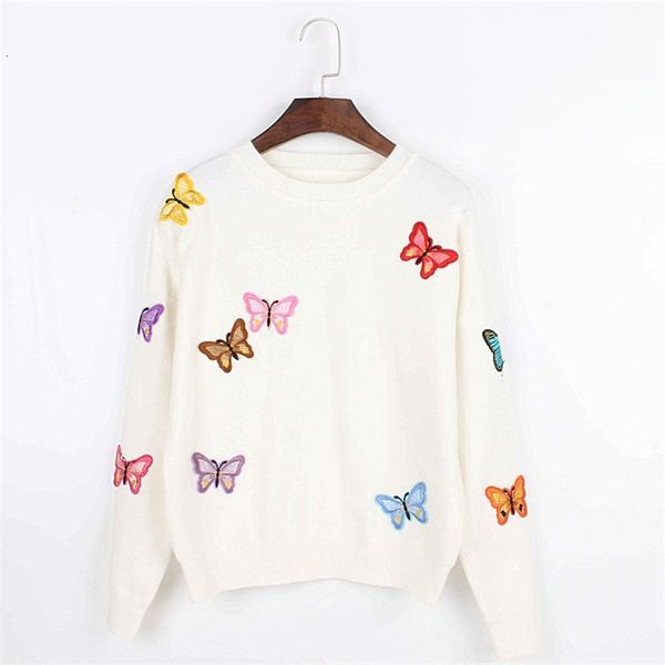 women's knits & tees autumn and winter women's round neck sweater korean butterfly embroidery paste cloth pullover sweater coat 3a, White
women's knits & tees autumn and winter women's round neck sweater korean butterfly embroidery paste cloth pullover sweater coat 3a, White