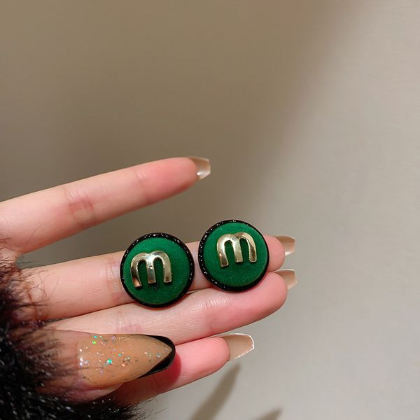 925 silver needle plush geometric circle ear studs m bean letter simplicity design sense girl earrings personalized temperament earrings, Golden
925 silver needle plush geometric circle ear studs m bean letter simplicity design sense girl earrings personalized temperament earrings, Golden