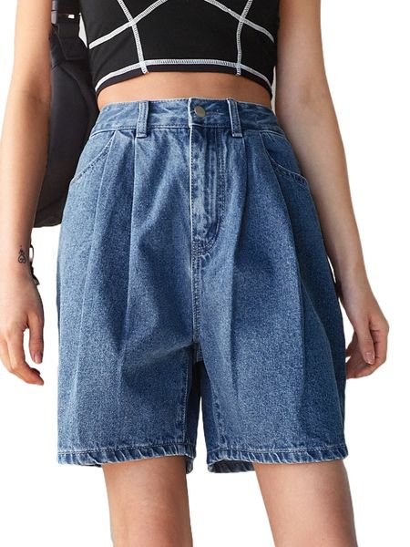 dazy plicated denim bermuda shorts s1ys#, White;black
dazy plicated denim bermuda shorts s1ys#, White;black