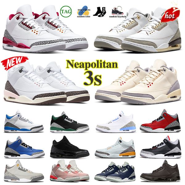 3 3s women men basketball shoes neapolitan muslin cardinal 2022 racer blue pine green unc medium cool grey cement black cat flip trainers