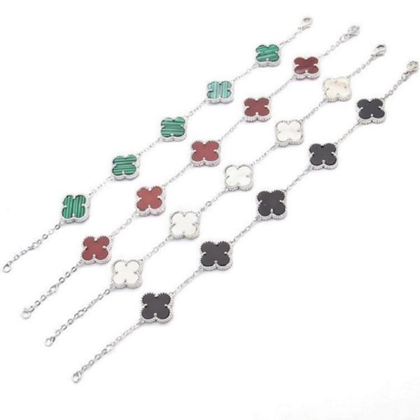 fashion womens luxury designer chain bracelet four-leaf clover bracelets 18k gold bracelets, Black
fashion womens luxury designer chain bracelet four-leaf clover bracelets 18k gold bracelets, Black