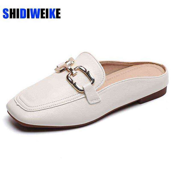 woman black flat slpper chic front metal buckled mules vintage pu leather summer slingback casual flat shoes woman plus size 43 220519 
woman black flat slpper chic front metal buckled mules vintage pu leather summer slingback casual flat shoes woman plus size 43 220519