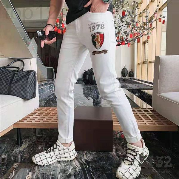 men's jeans designer trendy jeans men's white summer popular korean version slim fit small feet drill trend versatile long pants y, Blue
men's jeans designer trendy jeans men's white summer popular korean version slim fit small feet drill trend versatile long pants y, Blue