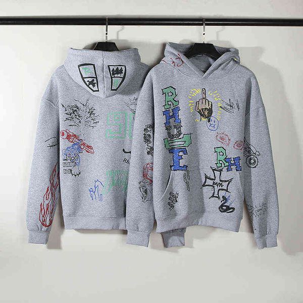 men hoodies for designer hip hop rhude doodle hoodie manager hand painted graffiti pullover high street and women trend, Black
men hoodies for designer hip hop rhude doodle hoodie manager hand painted graffiti pullover high street and women trend, Black