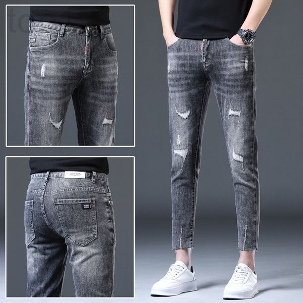 men's jeans designer 2022 korean fashion jeans men's spring and summer capris grey hole elastic slim fit leggings thin style u1jg, Blue
men's jeans designer 2022 korean fashion jeans men's spring and summer capris grey hole elastic slim fit leggings thin style u1jg, Blue