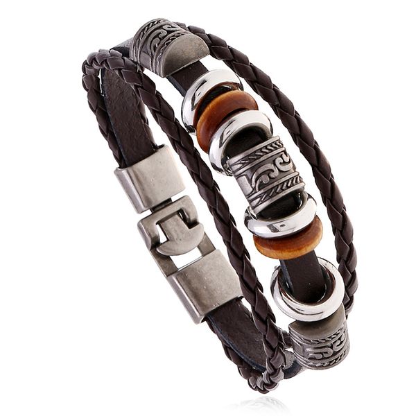 designer leather bracelets with beads strands and stainless buckle multi layers jewelry for men or women ne1257, Golden;silver
designer leather bracelets with beads strands and stainless buckle multi layers jewelry for men or women ne1257, Golden;silver