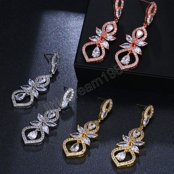 elegant leaf shaped zircon water drop crystal pendant dangle earrings for women minimalist bridal wedding jewelry accessories, Silver
elegant leaf shaped zircon water drop crystal pendant dangle earrings for women minimalist bridal wedding jewelry accessories, Silver