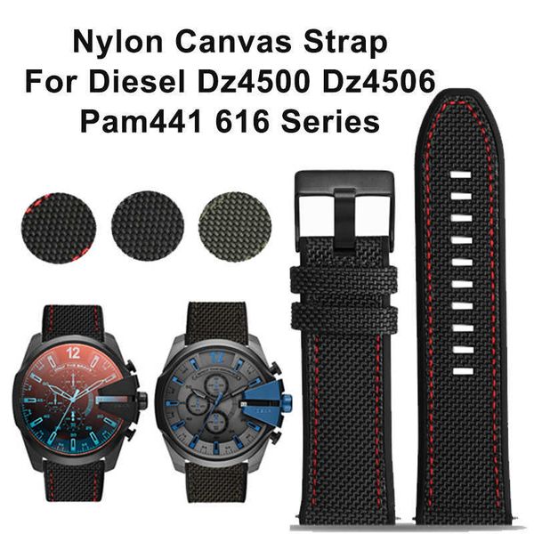 nylon watch bands for diesel dz4500 dz4506 pam441 616 series water-proof men durable watch accessories belt, Black;brown
nylon watch bands for diesel dz4500 dz4506 pam441 616 series water-proof men durable watch accessories belt, Black;brown