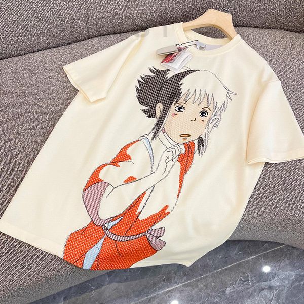 women's t-shirt designer 22ss luojia correct edition summer embroidery chihiro girls short sleeve t-shirt men and women loose net red h, White
women's t-shirt designer 22ss luojia correct edition summer embroidery chihiro girls short sleeve t-shirt men and women loose net red h, White