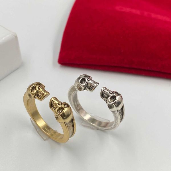 2022 new styles luxury designer brand women and men ring double skull ring female hip-hop personalized old skull open rings, Silver
2022 new styles luxury designer brand women and men ring double skull ring female hip-hop personalized old skull open rings, Silver