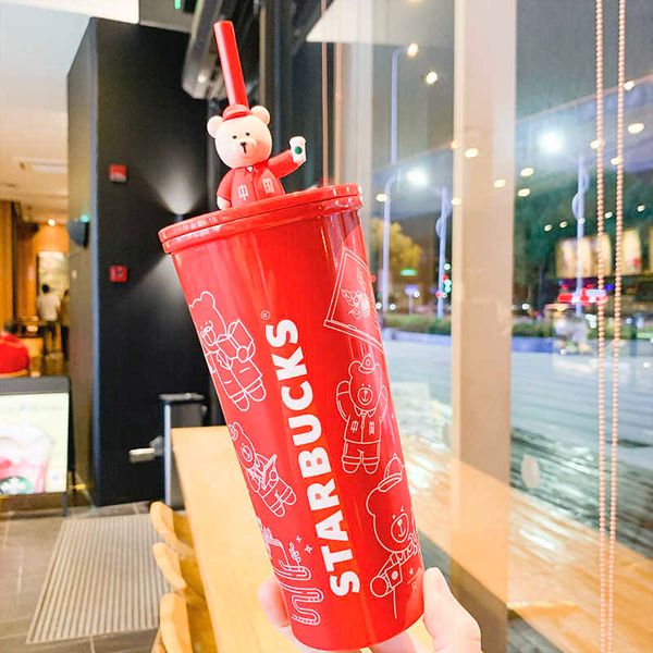 starbucks cup 2020 red tide three good young bear stainless steel straw cup large capacity drinking cup
starbucks cup 2020 red tide three good young bear stainless steel straw cup large capacity drinking cup