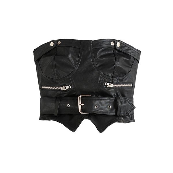 black pu leather tube women back zipper sashes ladies cropped seamless strapless crop bra 220423, White
black pu leather tube women back zipper sashes ladies cropped seamless strapless crop bra 220423, White