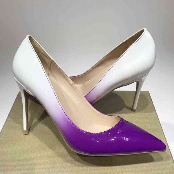concise brand shoes with purple white gradient 12cm large pointed high needle tac t220730, Black
concise brand shoes with purple white gradient 12cm large pointed high needle tac t220730, Black