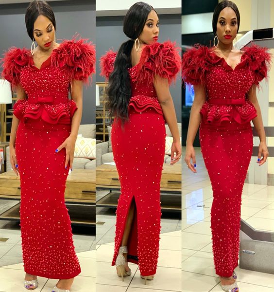2022 plus size arabic aso ebi red luxurious sheath prom dresses beaded feather evening formal party second reception birthday engagement gow, Black
2022 plus size arabic aso ebi red luxurious sheath prom dresses beaded feather evening formal party second reception birthday engagement gow, Black