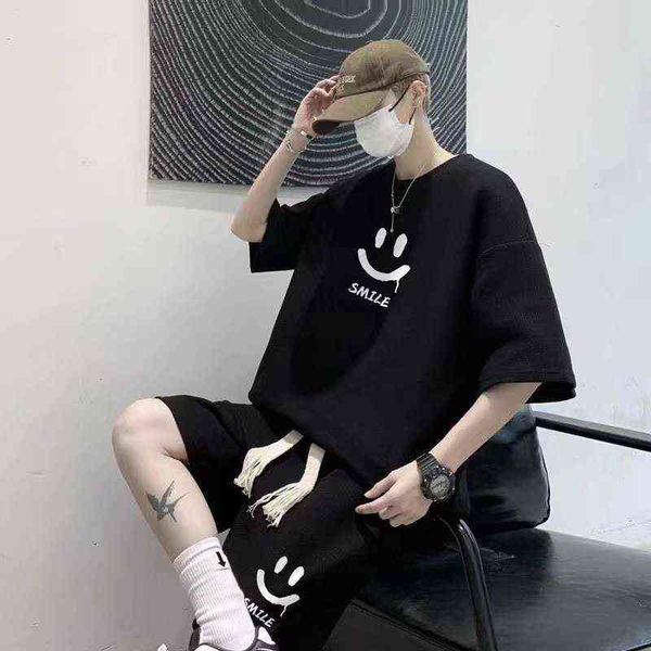 casual sportswear is fashionable and versatile waffle t-shirt short sleeve men's fashion brand ins loose suit student one set with hand, Gray
casual sportswear is fashionable and versatile waffle t-shirt short sleeve men's fashion brand ins loose suit student one set with hand, Gray