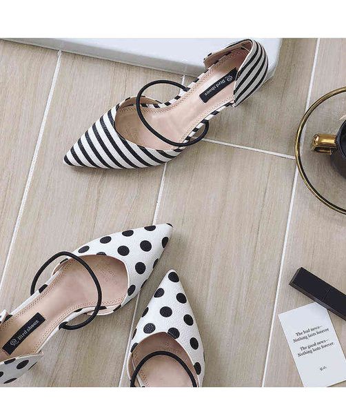 summer polka dot women sandals pointed toe women stripe 6cm thin heel ladies slippers comfortable slip on shoes pumps t220730, Black
summer polka dot women sandals pointed toe women stripe 6cm thin heel ladies slippers comfortable slip on shoes pumps t220730, Black