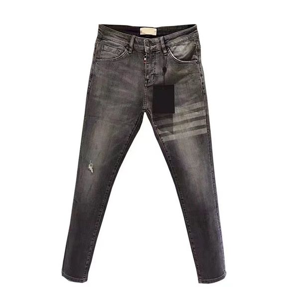 korea fashion brand jeans men four seasons hole casual straight regular stretch denim trousers striped men's 220328, Blue
korea fashion brand jeans men four seasons hole casual straight regular stretch denim trousers striped men's 220328, Blue