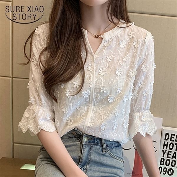fashion ladys shirt spring stereos embroidered white pure cotton blouse floral short sleeve womans shirt 9638 220611
fashion ladys shirt spring stereos embroidered white pure cotton blouse floral short sleeve womans shirt 9638 220611