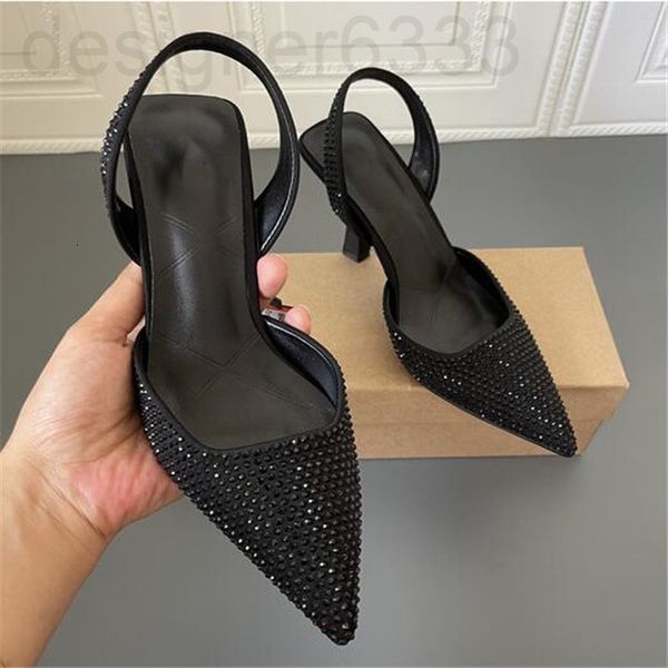 women thin heel sandal summer 9cm high pointed toe slingback sandals ladies fashion bling cystal party dress shoes ohi8, Black
women thin heel sandal summer 9cm high pointed toe slingback sandals ladies fashion bling cystal party dress shoes ohi8, Black