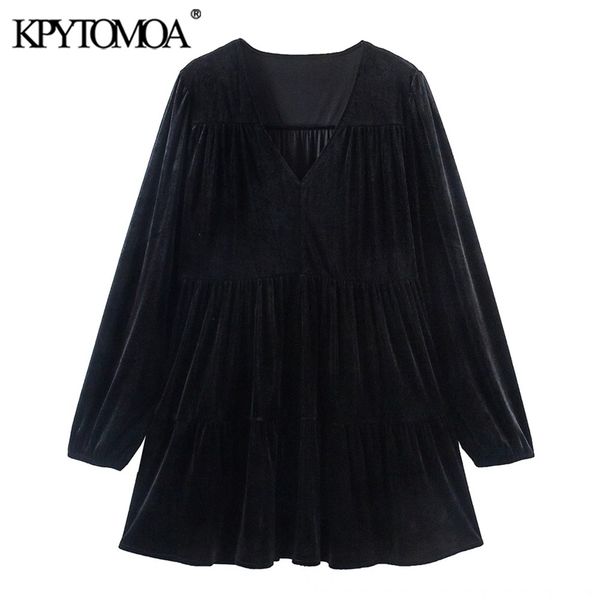 women chic fashion loose pleated velvet mini dress vintage v neck long sleeve female dresses vestidos mujer 220526, Black;gray
women chic fashion loose pleated velvet mini dress vintage v neck long sleeve female dresses vestidos mujer 220526, Black;gray