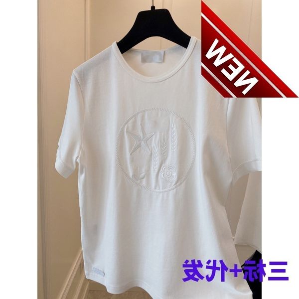 ch2022 spring summer french small fragrance cotton short sleeve t-shirt women's wheat floating embroidery jacquard top, White;black
ch2022 spring summer french small fragrance cotton short sleeve t-shirt women's wheat floating embroidery jacquard top, White;black