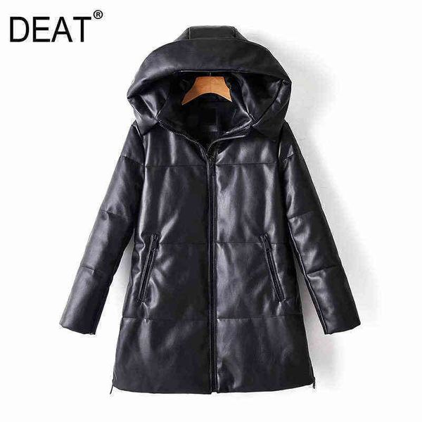 deat loose fit leather brief warm woolen coat parkas hooded long sleeve women fashion autumn winter 13u081 211118, Black
deat loose fit leather brief warm woolen coat parkas hooded long sleeve women fashion autumn winter 13u081 211118, Black