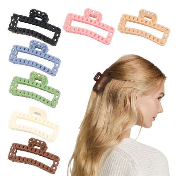 length 9 cm hollow out square chain hair clamps geometric pure color plastic hair claws clips large hairpins for women lady bath ponytail sc, Slivery;golden
length 9 cm hollow out square chain hair clamps geometric pure color plastic hair claws clips large hairpins for women lady bath ponytail sc, Slivery;golden