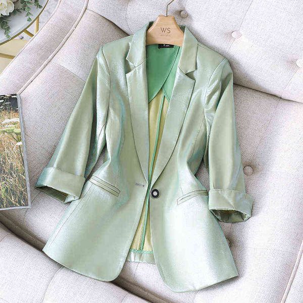 women satin silk blazers autumn solid color notched collar single button blazer ladies elegant slim glossy suit coat l220714, White;black
women satin silk blazers autumn solid color notched collar single button blazer ladies elegant slim glossy suit coat l220714, White;black