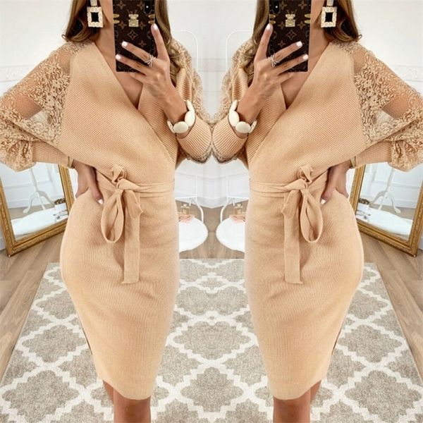 women 2020 knitted mini autumn winter ladies khaki sweater long sleeve vintage club dress lj201124, Black;gray
women 2020 knitted mini autumn winter ladies khaki sweater long sleeve vintage club dress lj201124, Black;gray