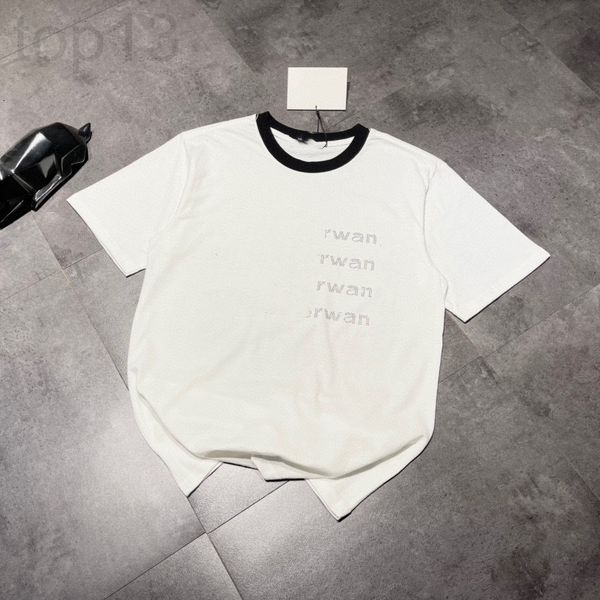 women's t-shirt designer 22 spring and summer new fashion brand al family women's round neck cotton contrast color diamond letter, White
women's t-shirt designer 22 spring and summer new fashion brand al family women's round neck cotton contrast color diamond letter, White