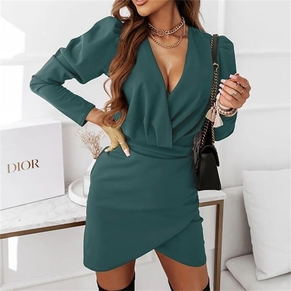 elegant simple puff long sleeve slim mini dress women casual chic irregular dress office ladies fashion solid v neck party dress 220317, Black;gray
elegant simple puff long sleeve slim mini dress women casual chic irregular dress office ladies fashion solid v neck party dress 220317, Black;gray