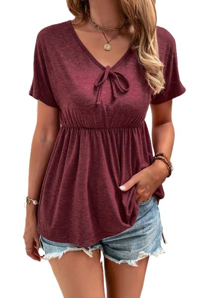 tie front dolman sleeve peplum tee q5tp#, White 
tie front dolman sleeve peplum tee q5tp#, White